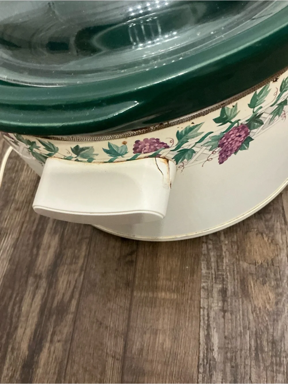 Rare Vintage Rival Crock Pot Model 3355 Purple And Green Grapes 5 Quart
